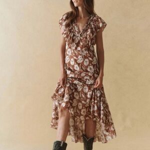 THE GREAT. The Renaissance Dress in Hickory Whisper Floral
